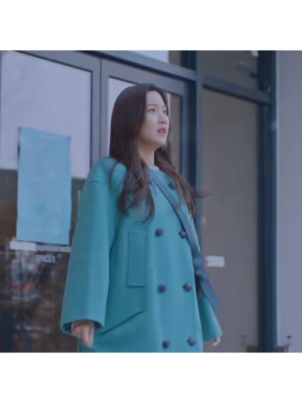 Женское двубортное шерстяное пальто Kpop, Элегантное длинное теплое однотонное пальто в Корейском стиле со звездами, свободное зимнее пальто