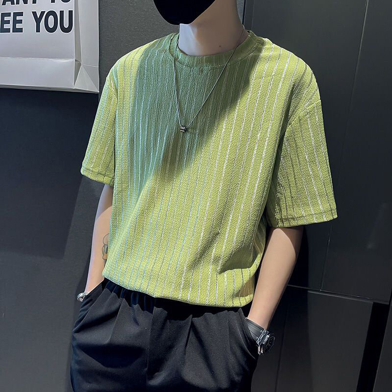 Estate tinta unita manica corta uomo felpa coreano Street Fashion Casual 2xl magliette oversize Harajuku Hip Hop abbigliamento da palestra