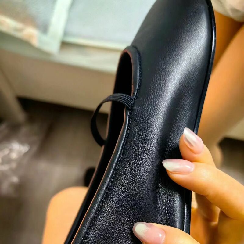 New Design Woman Flats Shoes Fashion Shallow Slip On Women Soft Sole Ballet Shoes Ladies Casual Ballerina Cow Leather Shoe
