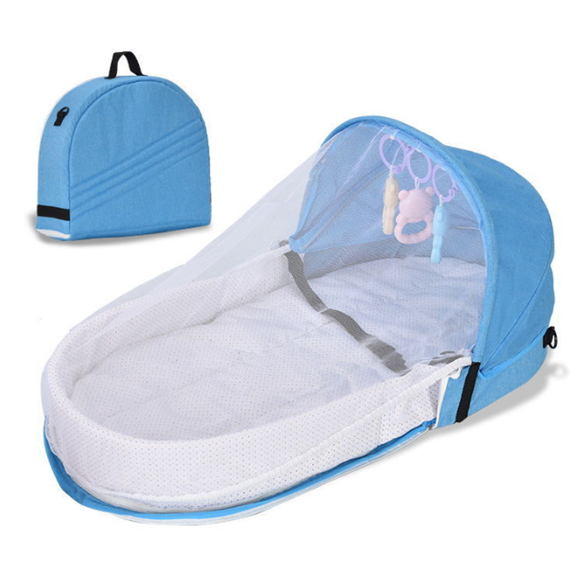 Портативная детская кроватка с москитной сеткой, складная дышащая детская корзина для сна