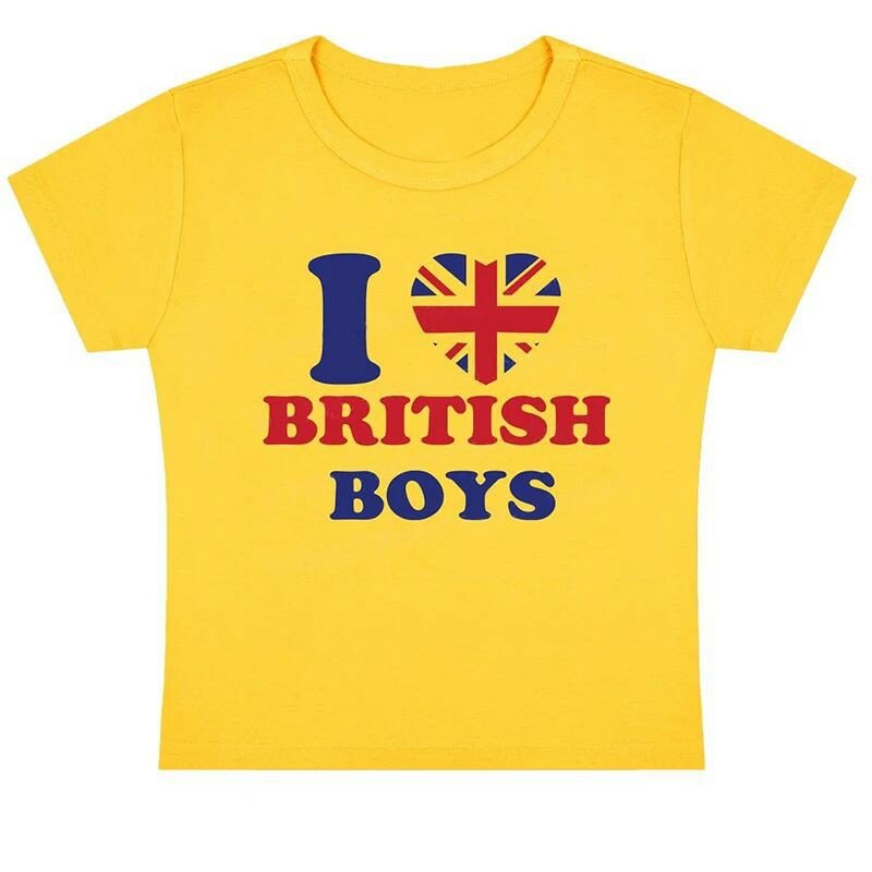 Y2K jaket estetika Fashion wanita atasan kaus bayi anak laki-laki London I love