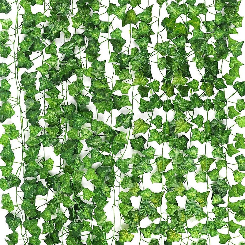 1/2/3 pz foglie di edera finta edera artificiale verde ghirlande pianta appesa vite per la parete di nozze festa stanza roba stetic Decor