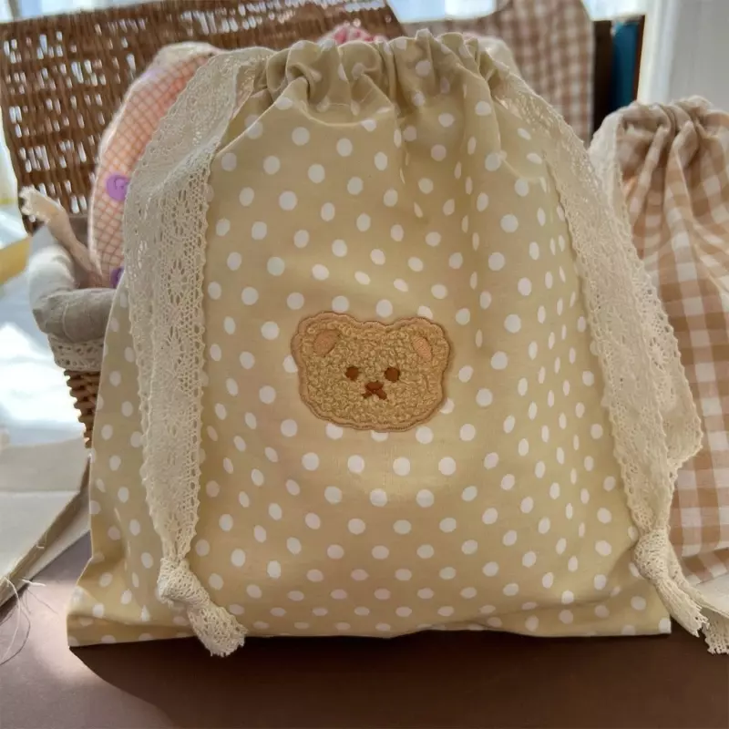 Urso desenhos animados saco fraldas mini seco molhado saco para fraldas organizar saco fraldas do bebê carrinho da