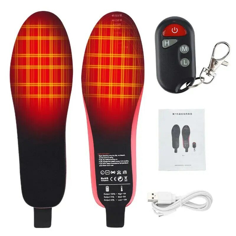 Sol pemanas elektrik, Sol dalam sepatu penghangat kaki elektrik dapat diisi ulang dengan suhu yang dapat disesuaikan untuk ski, berburu, berkemah