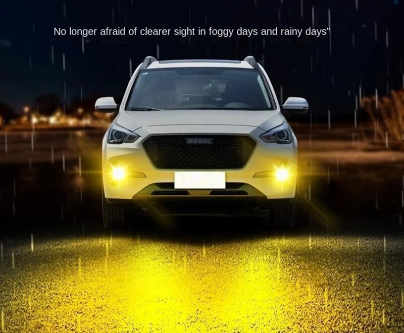 Carro H3 LED luzes de nevoeiro, Auto lâmpada de nevoeiro frontal, Luz diurna, Atualização 3030 Chips, Branco, 6000K, 12V, 2Pcs