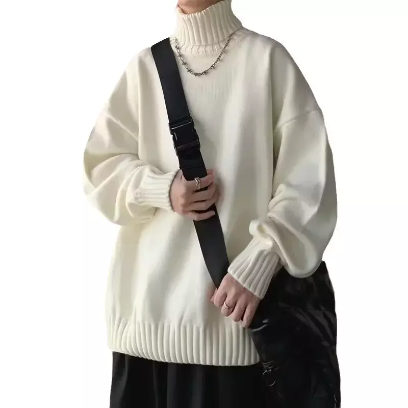 Suéter de punto grueso para hombre, abrigo de hilo perezoso, versión coreana, tendencia suelta, estilo japonés, Ins, Hong Kong, Otoño e Invierno