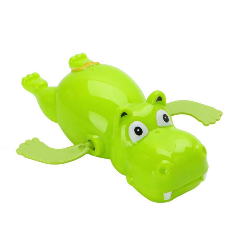 1pc enfants bébé bain flotteur hippopotame Animal horloge barboteur jouet drôle