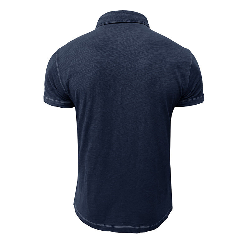 Camisa polo de manga curta masculina, camiseta de lapela 100% algodão, blusa casual multicolor, wy