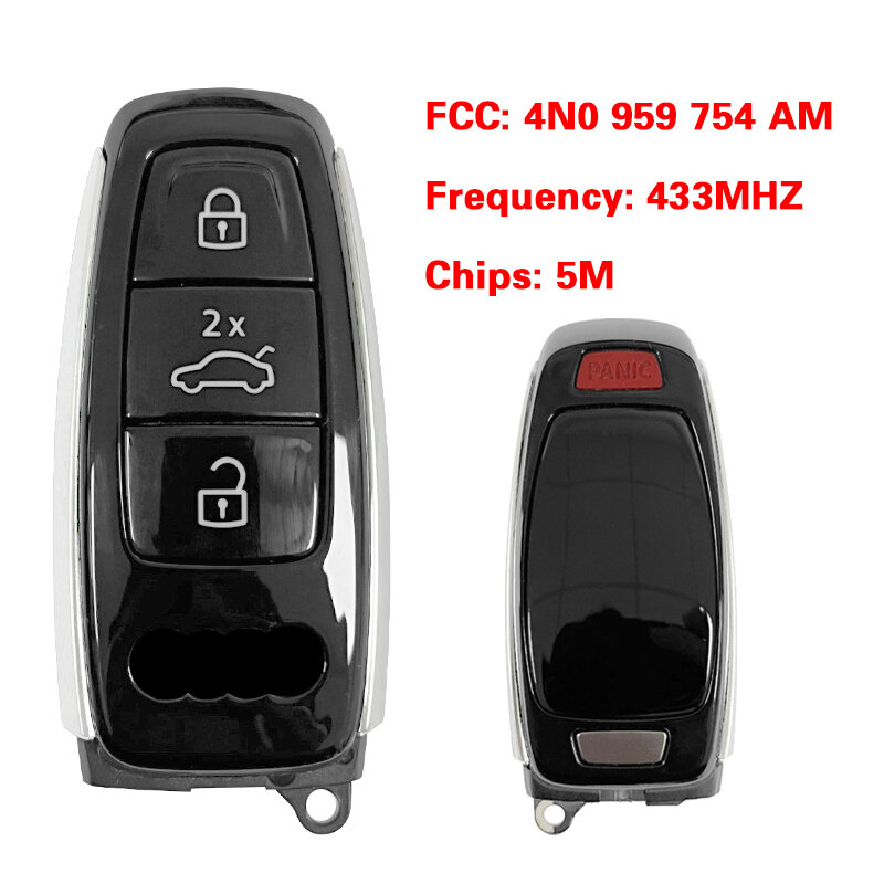 CN008017 MLB asli OEM kontrol kunci jarak jauh pintar 4 tombol 433MHz 5M Chip FCCID 4N0 959 754 AM untuk a-uar A5 A6 A7 Q8 2020 2021