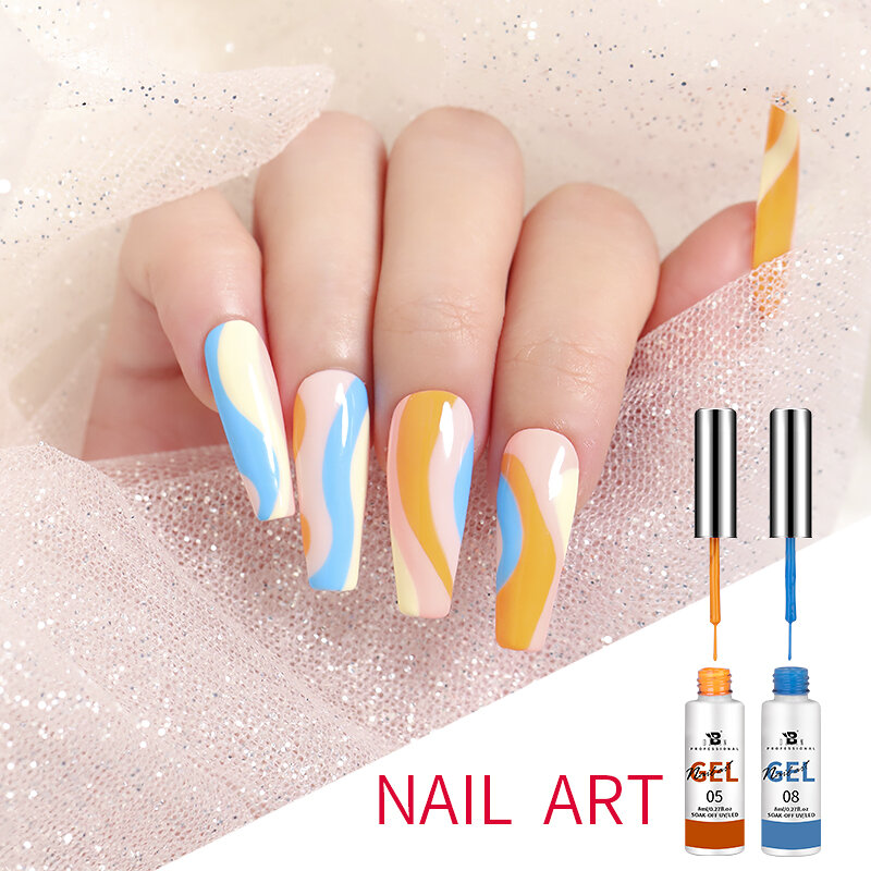 BOZLIN-lakier do paznokci UV/LED 12 kolorów, linia artystyczna, manicure, ręcznie malowany obrazek, pastelowe kolory