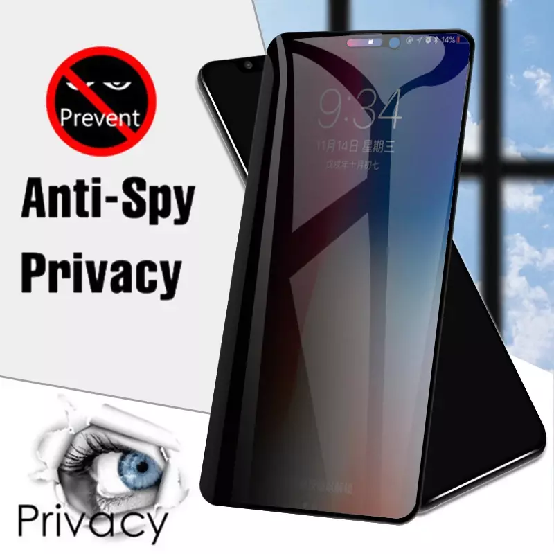 Anti-Spion gehärtetes Glas für iPhone 15 14 13 12 Mini 11 Pro xs max xr x 8 7 plus se 2022 2020 Displays chutz folie Sichtschutz glas