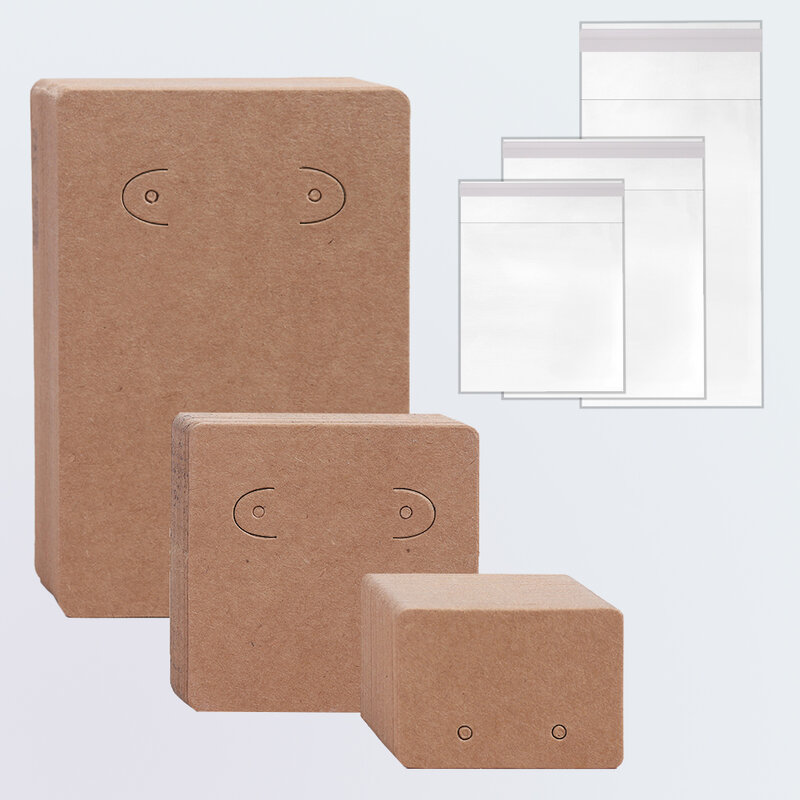50Pcs Opp Self-Adhesive ถุงพลาสติกต่างหูสร้อยคอการ์ดสำหรับเครื่องประดับทำกระดาษแข็งกระดาษ DIY ใน Supply