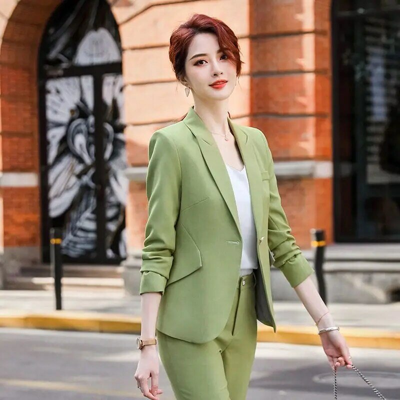 Traje de mujer para Otoño e Invierno 2022, traje profesional de temperamento de moda coreana, conjunto de reducción de edad, traje elegante de dos piezas para mujer
