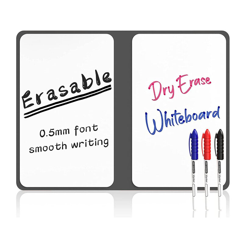 Dry Erase Whiteboard Notebook, Marcadores à Base de Água, Pequeno Quadro Branco Não Magnético para Casa, Escritório, Escola de Aprendizagem e Planejador