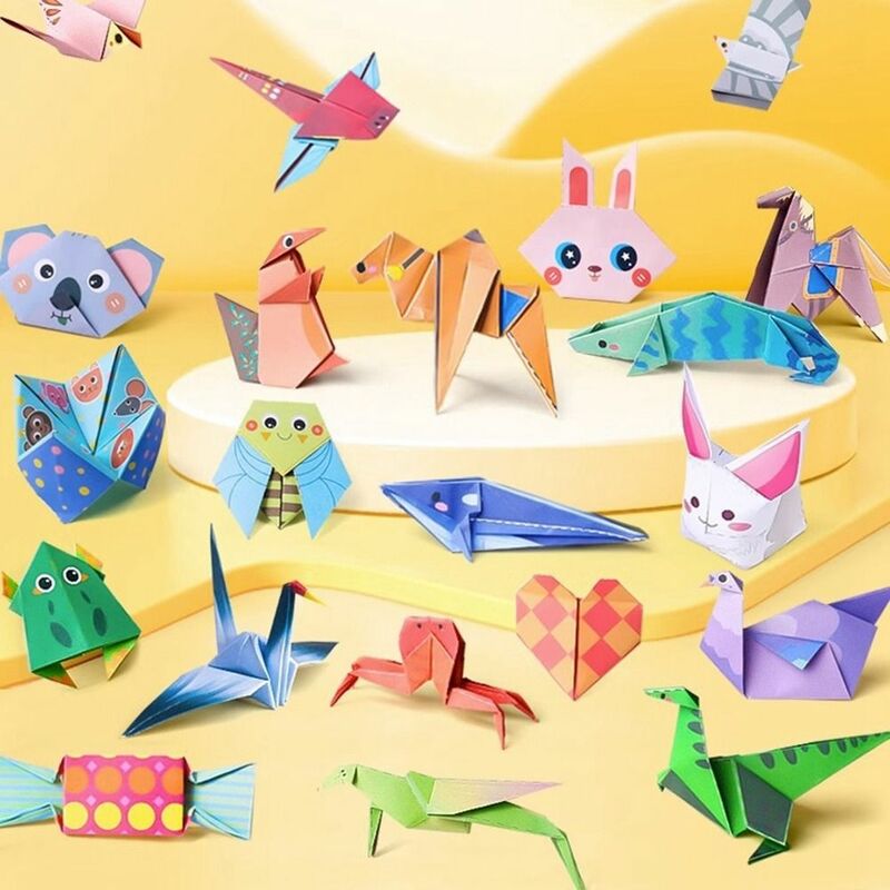 Kinder handgemachte Tier muster Kindergarten Falt spielzeug 3d Puzzle DIY Bastel papier Origami Papier Buch Eltern-Kind-Interaktion