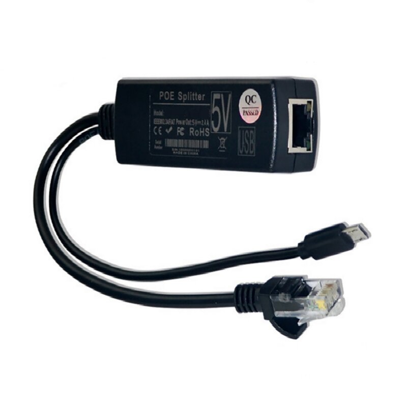 Divisor Gigabit POE 10/100/1000Mbps 48V a 5V 12V Micro USB/tipo-c/DC alimentación sobre Ethernet para CISCO para HUAWEI para cámara IP