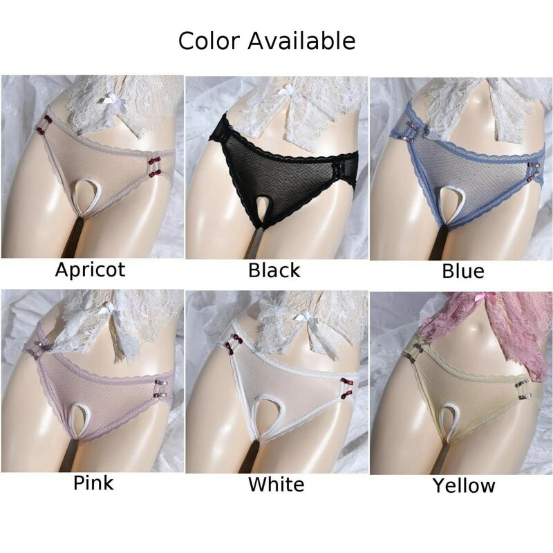 Plus Size Women's Underwear Sexy Crotchless Lace Sheer Panties Thongs G-Strings Knickers Open Crotch Seamless Underpants