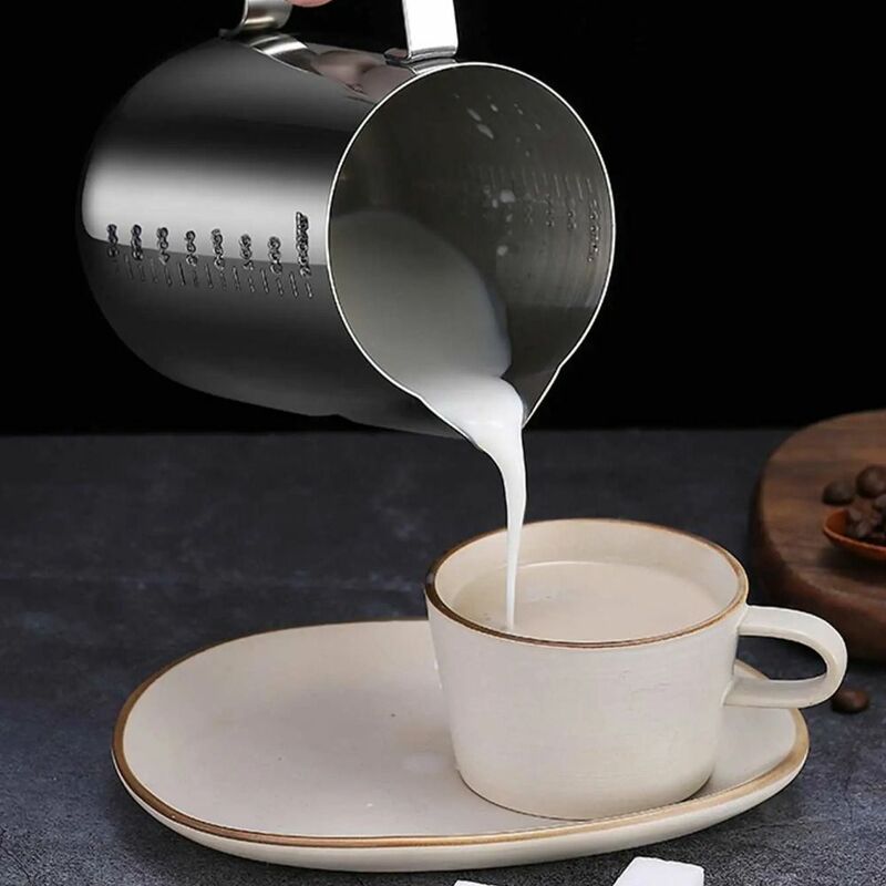 350/600/1000ml Pull Flower Milk Mugs Cup New Thickened with Handle Espresso Coffee Pots Anti Scalding Stainless Steel Coffee Cup