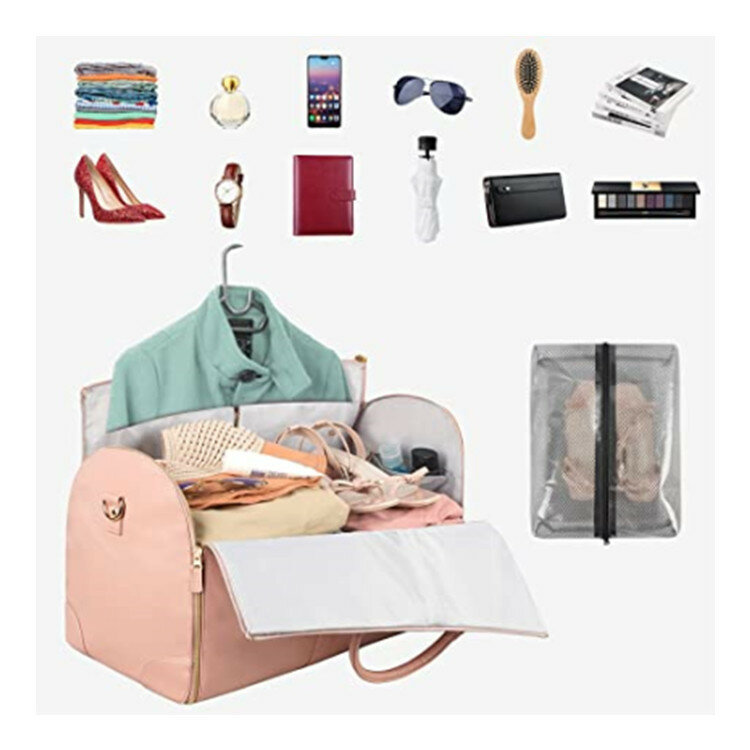 Bolsa de viaje plegable de primera clase, bolso de mano de lujo para equipaje de Fitness, funda de lona de cuero para mujer, Maleta de ropa