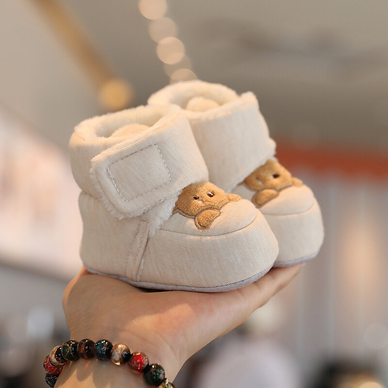 Winter New Cute Cartoon Baby Booties Boy Girl Boots Cotton Soft-Sole Non-Slip Warm Toddler First Walkers Infant Crib Shoes