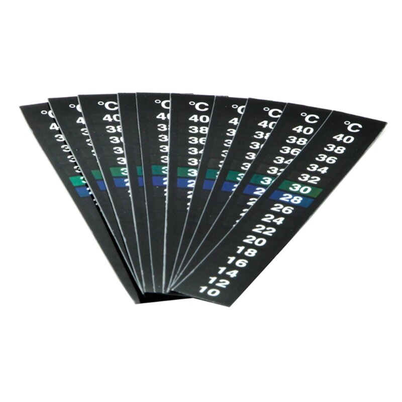 10Pcs Adhesive Thermometer Strip Fast Check Reusable Digital Temperature Display Sticker for Brewing Aquariums Fish-Tank