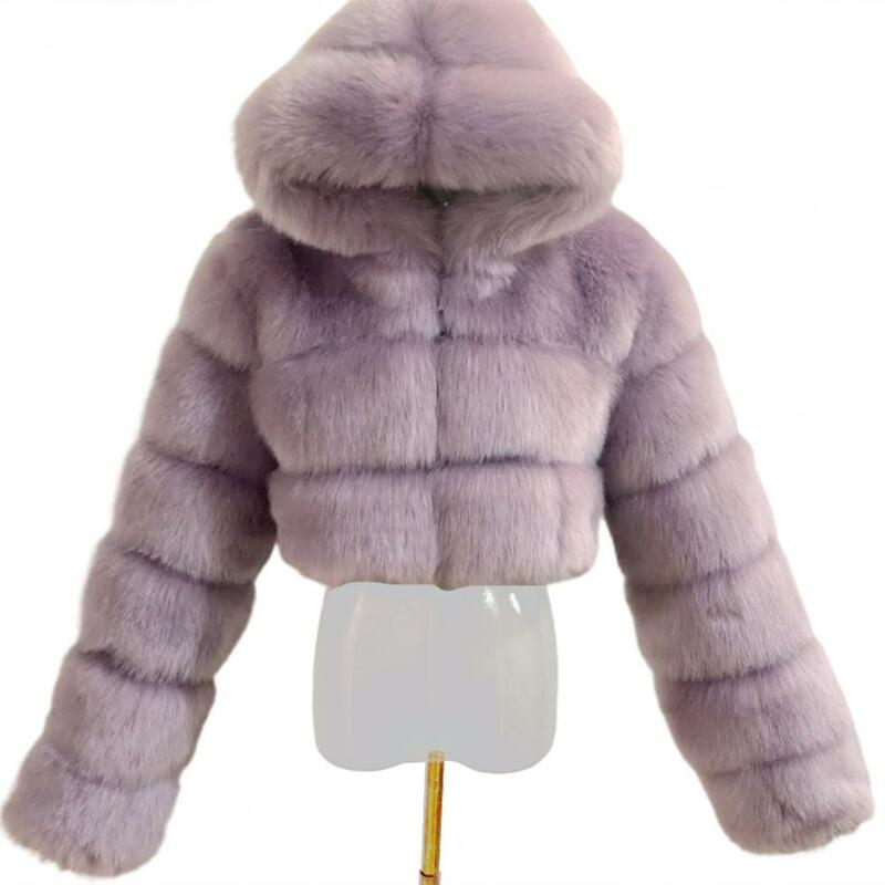 Зимние норковые пальто, меховые куртки для женщин, зимнее пальто из искусственного лисьего меха, высококачественные укороченные женские куртки на молнии с Плюшевым Мехом и капюшоном