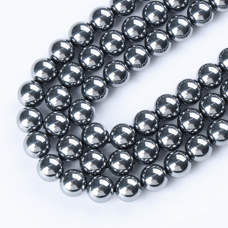 Manik-manik energi Terahertz alami A ++ untuk membuat perhiasan gelang kalung pria wanita perhiasan hadiah kesehatan Aksesori DIY