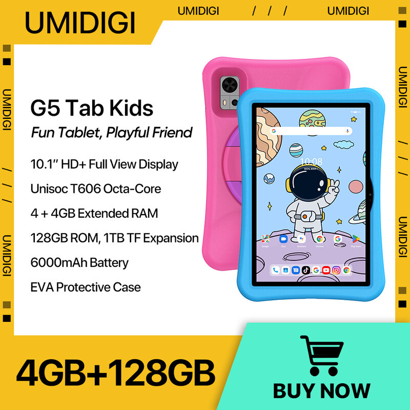 [Weltpremiere] Umidigi G5 Tab Kinder Tablet Android 13 10,1 Zoll Quad Core Kinder Tablets zum Lernen 4GB 128GB 6000mAh