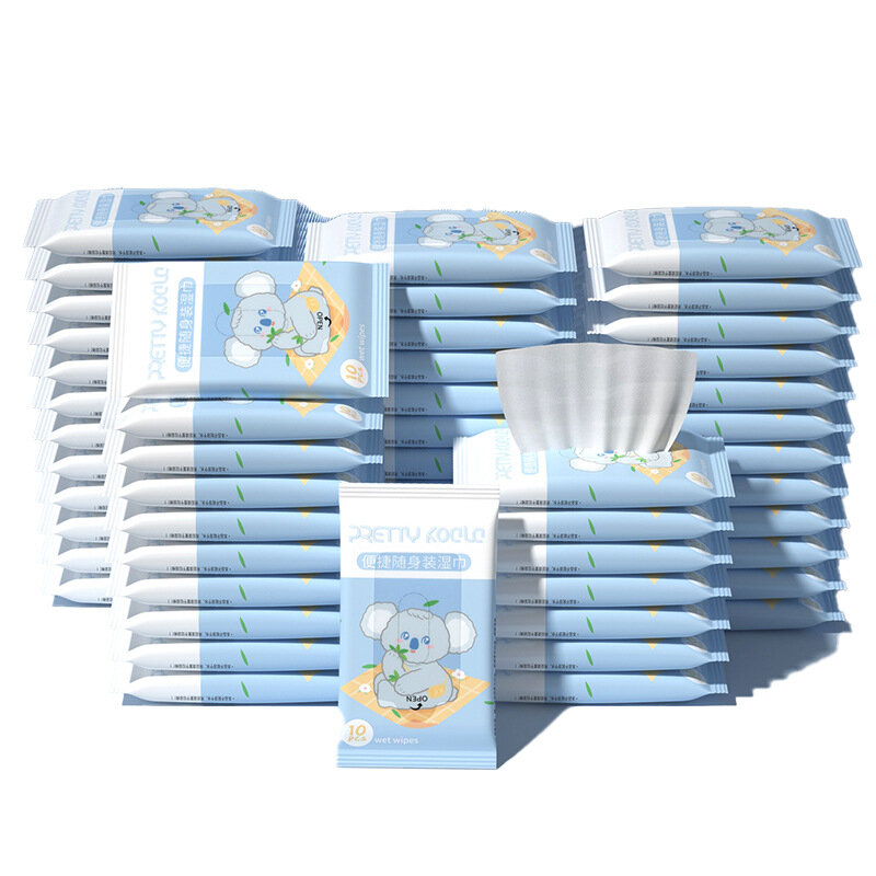5 Packs Factory Wholesale WET Wipes 10 Pumps Baby Hand Mouth Children's Special Wet Wipes for One-time Cleaning Drop Shipping
