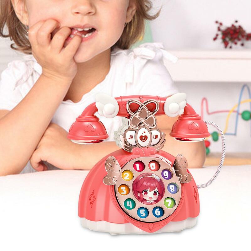 Brinquedo do telefone musical dos desenhos animados do bebê, iluminação durável brinquedo sensorial, jogo da interação para o presente de aniversário, favores do partido da criança pré-escolar