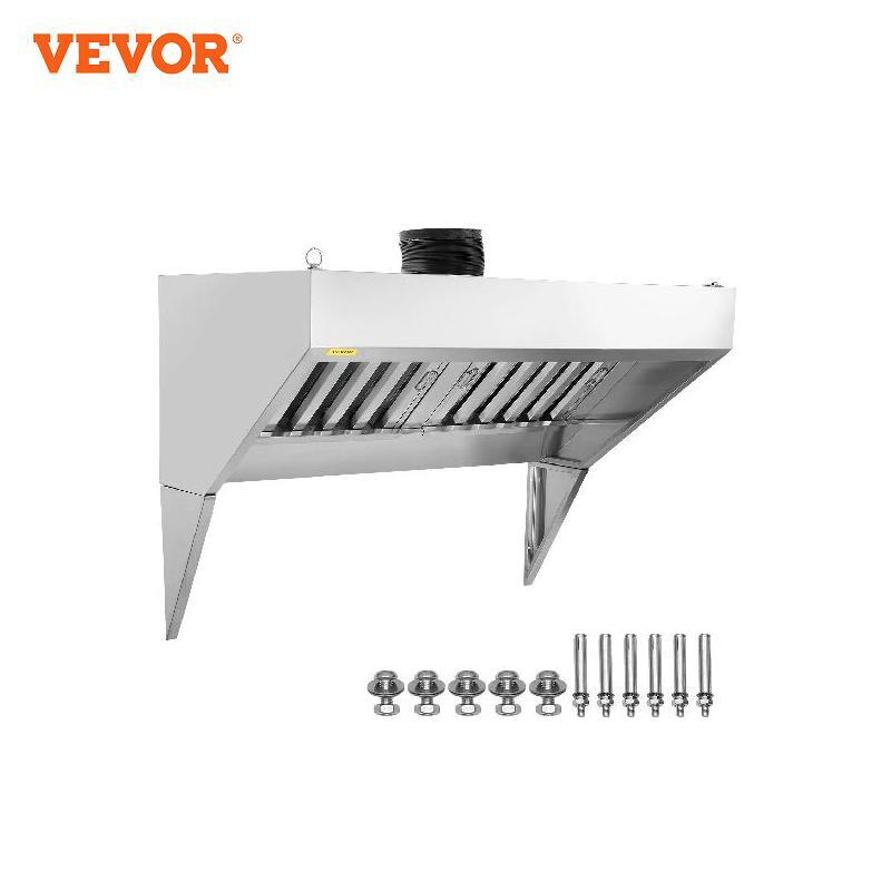 VEVOR-304ステンレス鋼商用エキゾースト、キッチンベントフード、キャビネットレンジフード下、シルバー304ステンレス鋼、4フィート、5フィート、6フィート、7フィート、8フィート、9フィート