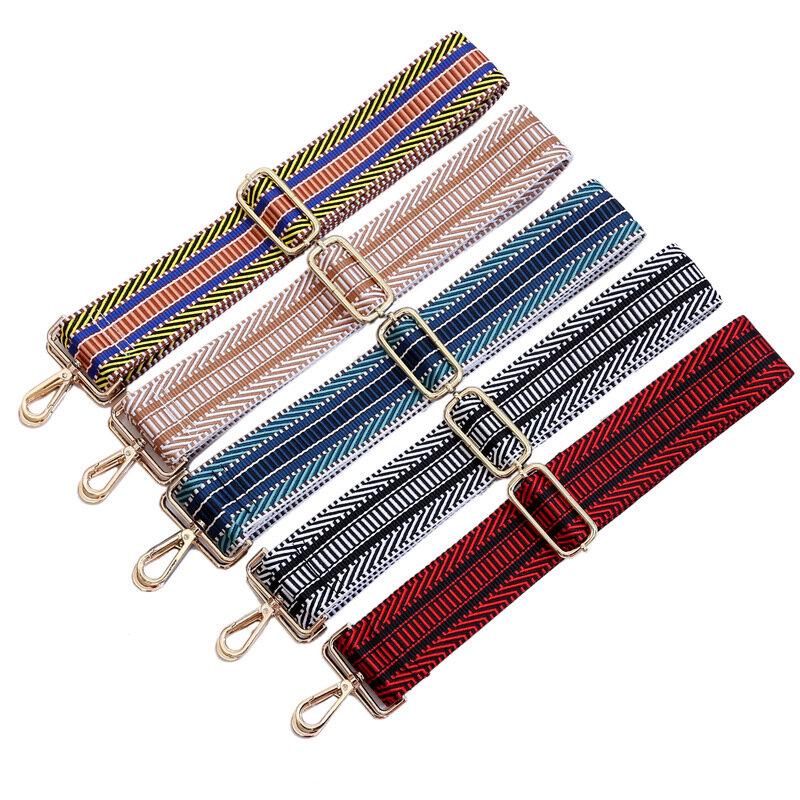 Travel Accessories for Women Webbing Shoulder Strap   New Colorful Stripe  Ethnic Style Long Belt Strap