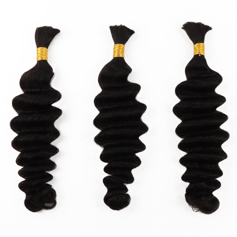 Orientfashion-mechones de cabello humano profundo y suelto, extensiones de cabello brasileño ondulado, Color Natural, 8-26 pulgadas, lote de 3 uds.