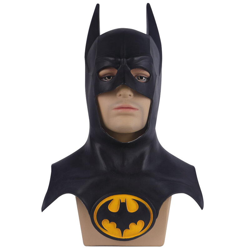 Topeng Kelelawar Pria dan Wanita Masker Wajah Lateks Kepala Penuh Alat Peraga Topeng Bruce Wayne Versi 1989