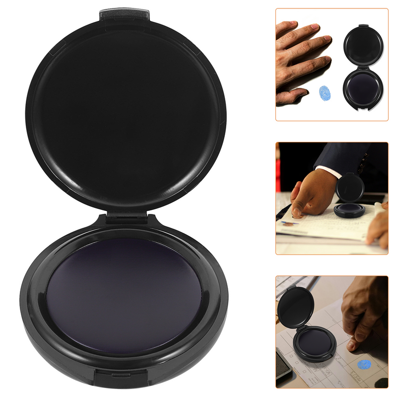 File Ink Pad Round Mini Ink Pad Portable Stamp Pad Tool Document Stamping Pad