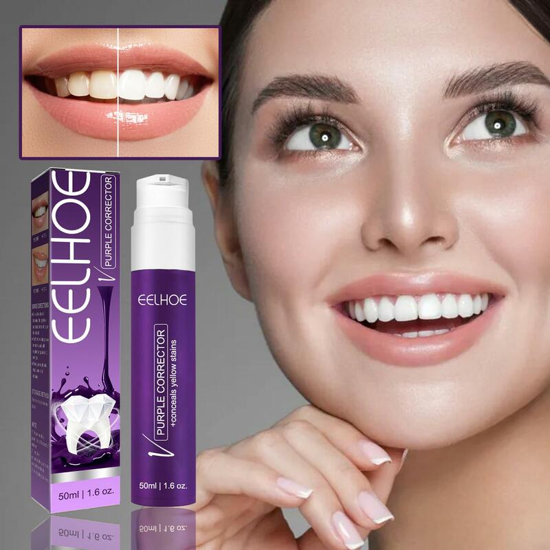 Teeth Whitening V34 Purple Toothpaste Colour Corrector Cleans Oral Products Smoke Stains Tooth Cavity Removing Whitening S7W4