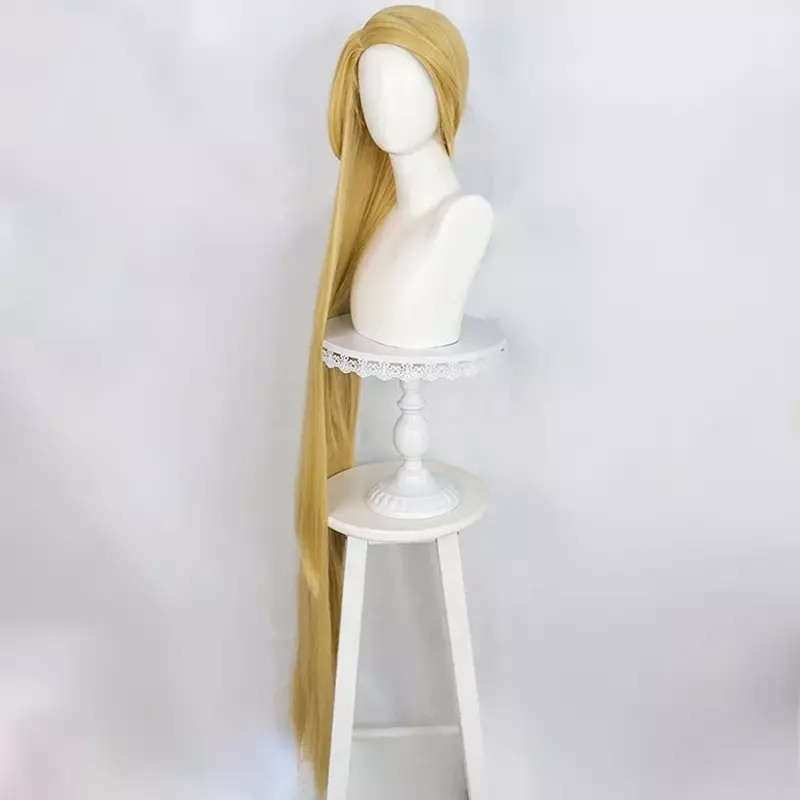 Парик для косплея принцессы Рапунцель из спутанных фильмов Длинные прямые парики блонд термостойкие из синтетических волос маскарадное платье