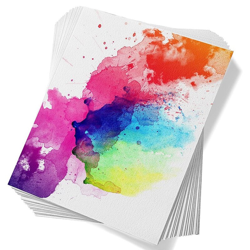 60 Sheets Acid-Free Bulk White Paper Cold Press 50% Cotton 140Lb /300Gsm (7.68 X 5.31 Inch)