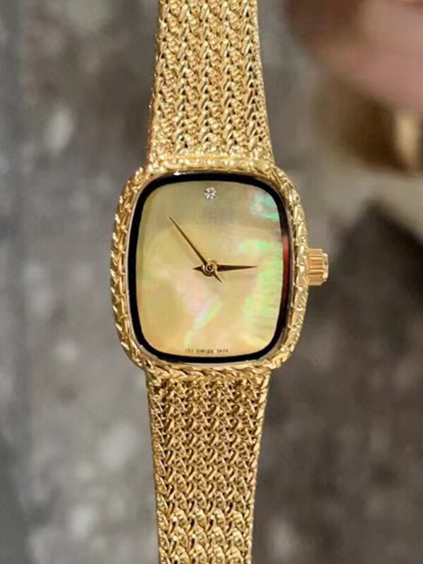 Relógio de quartzo friticodial feminino, caixa de aço com alça, contraste de 1 cor, estilista, luxo, novo, 316, 2024