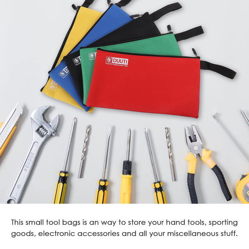 Bolsas multiusos de lona para herramientas, 5 piezas, de alta resistencia, con cremallera, organizadoras, de almacenamiento (colores surtidos)