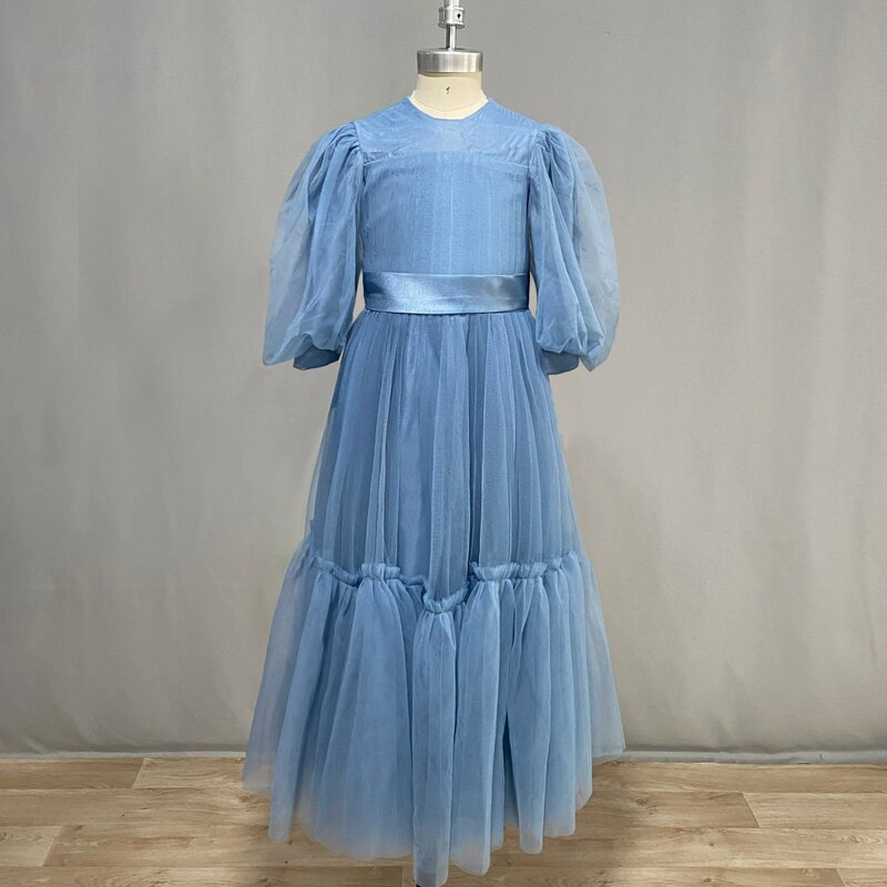 Dideyymyールチュール短いパフスリーブの花の女の子のドレス、プリーツフリル、床の長さのサッシ、ジュニアコンサートのドレス