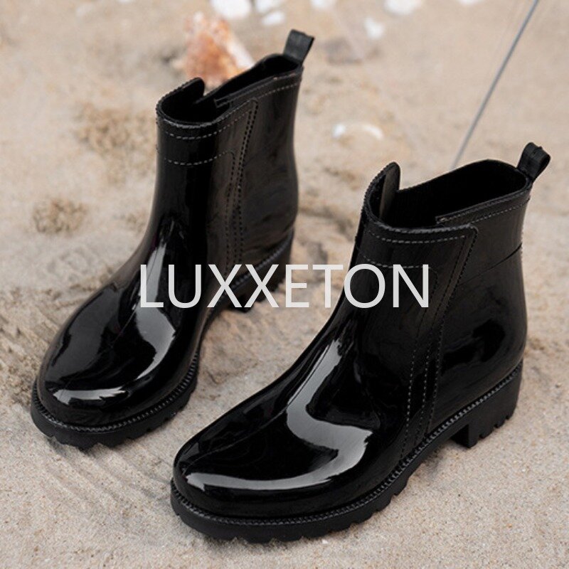 Stivali da pioggia da donna scarpe in gomma impermeabili scarpe da lavoro antiscivolo con suola spessa per motivi 2023New Fashion Botas De Mujer