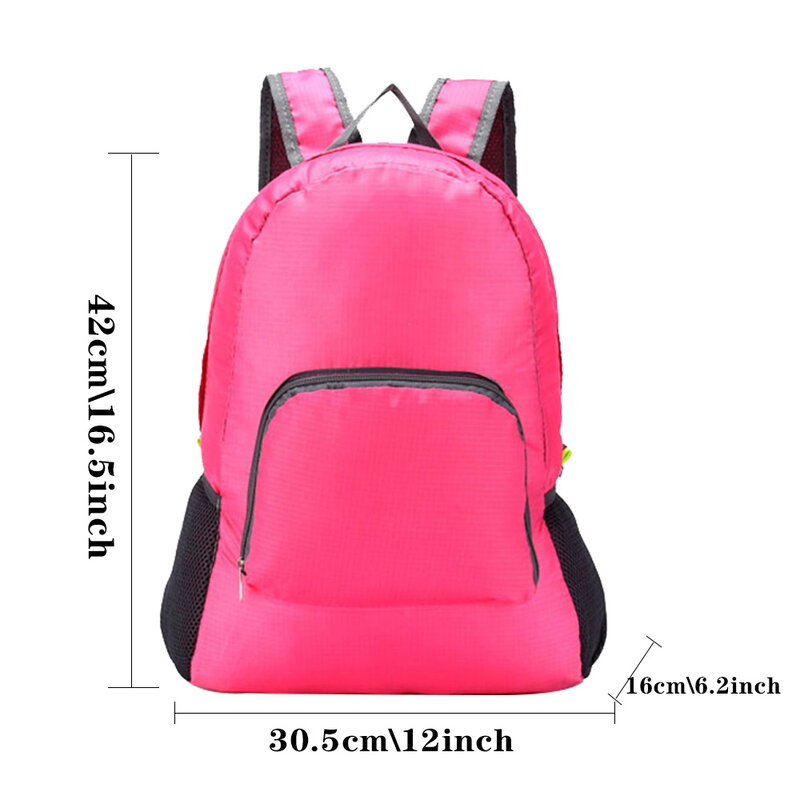 Ransel Uniseks Ringan Luar Ruangan Ransel Lipat Gambar Huruf Tas Daypack Travel Hiking Bersepeda Tas Olahraga Organizer Santai