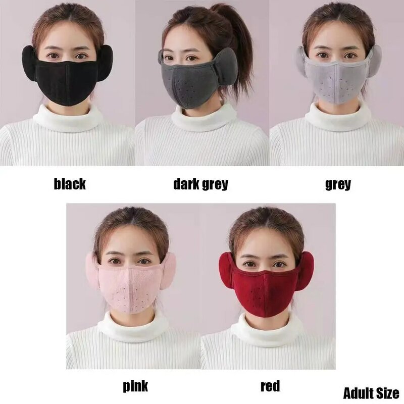 Women Female Earlap Windproof Cold-proof Earmuffs Fleece Mouth Cover Ear Warmer Warm Masks