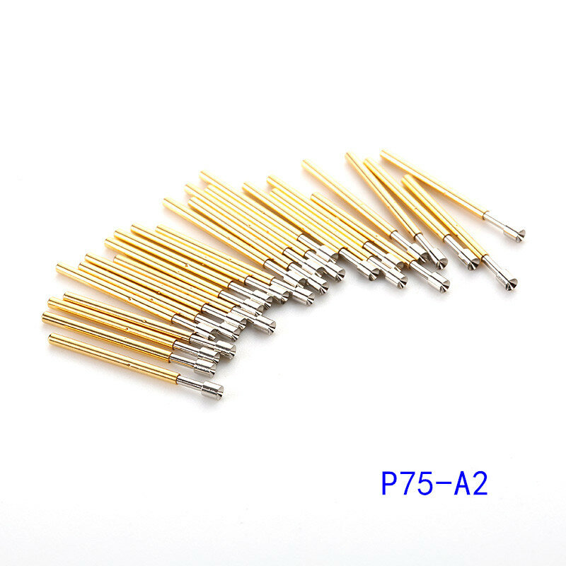 Pin de prueba de resorte de piezas, P75-A2 B1, E2, E3, D2, J1, Q1, Q2, H2, LM2, T2, diámetro exterior de 100mm, longitud de 1,02mm, sonda PCB, 16,5