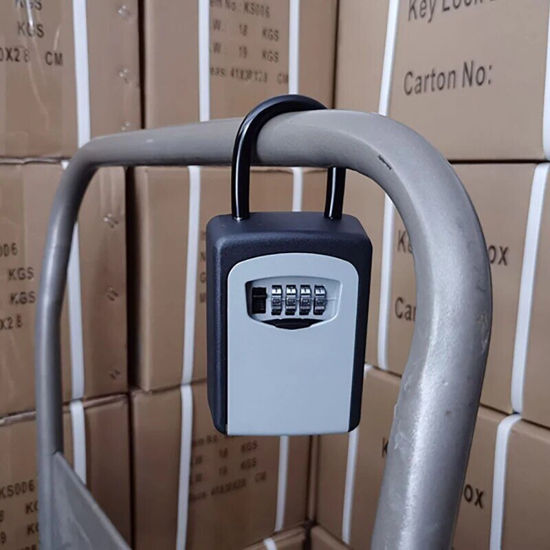 1Pc Password Key Box Extended Locking Hook Steel Wire Hanging Key Storage Waterproof Key Code Box 4 Digit Combination Boxs
