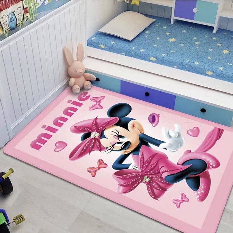 Alfombra de Disney de Minnie y Mickey Mouse para niños, alfombrilla de juego de 80x160cm, para dormitorio, baño, sala de estar, regalo, decoración del hogar