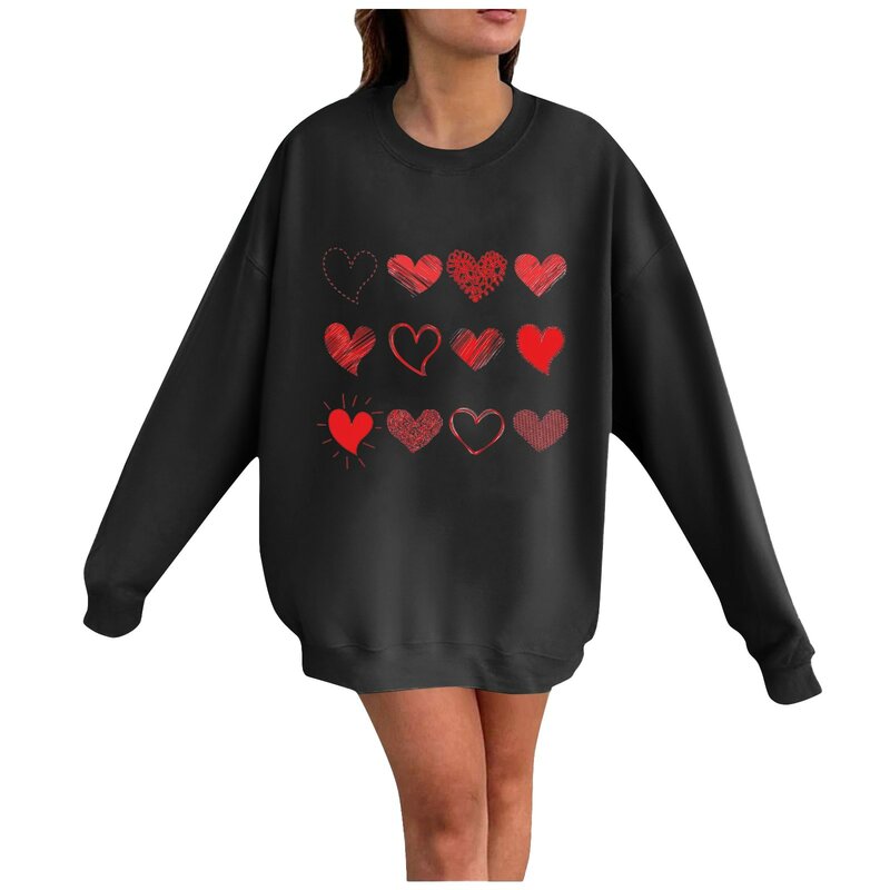 Женские толстовки, уникальные новые женские пуловеры, элегантная женская одежда с круглым вырезом и длинным рукавом на День святого Валентина