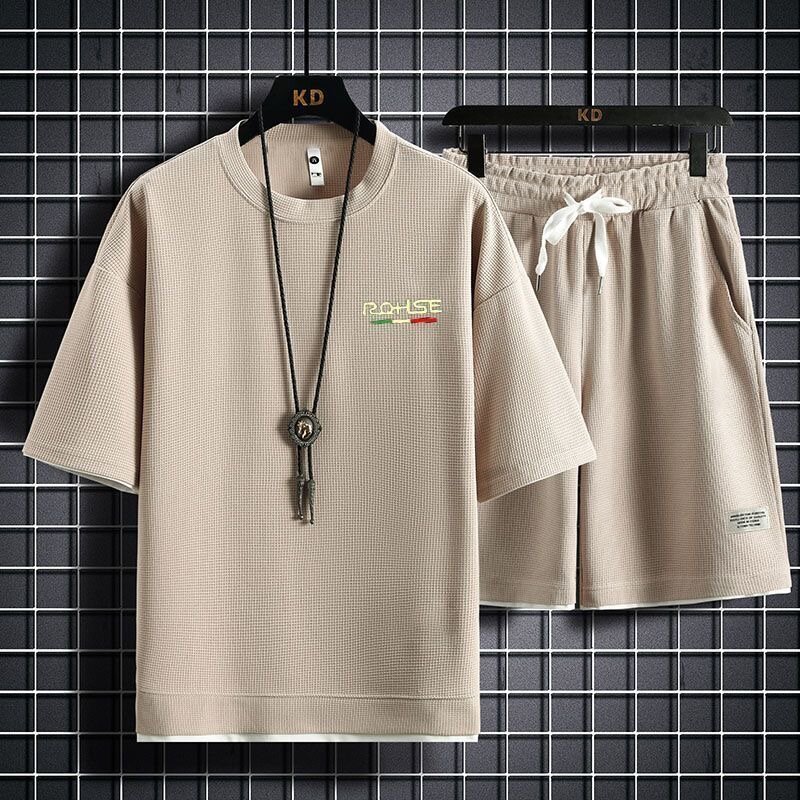2024 estate nuova moda di grandi dimensioni sport manica corta t-shirt Set da uomo Casual sciolto confortevole di alta qualità in due pezzi 4XL