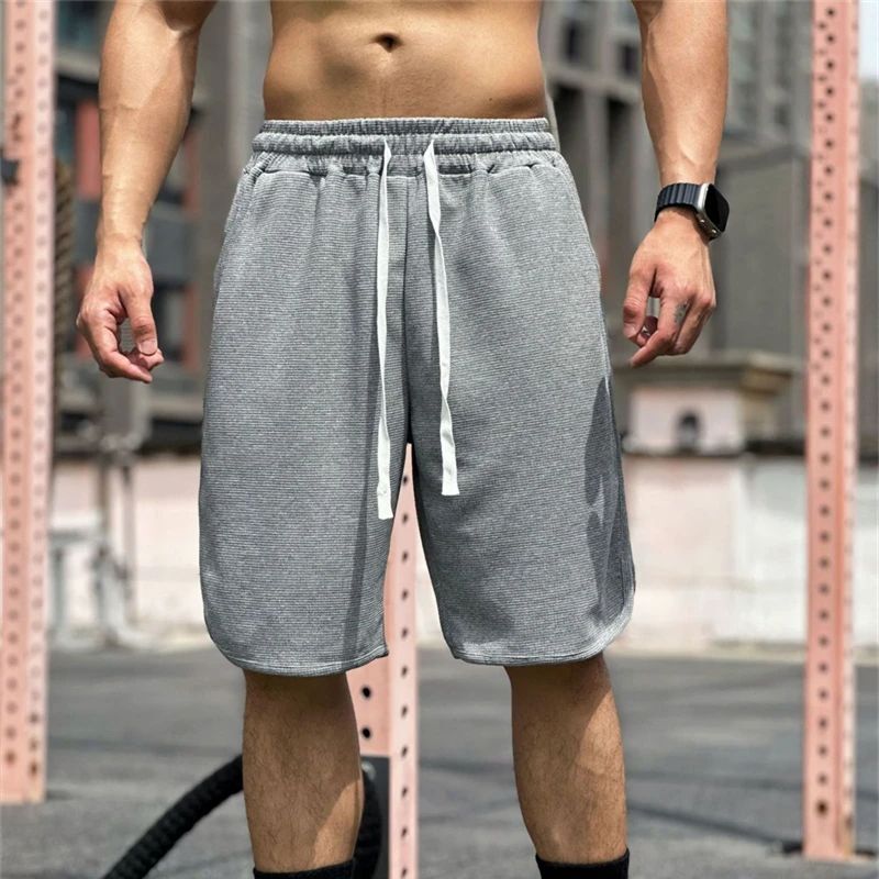 Pantalon de fitness ample à séchage rapide pour hommes, pantalon décontracté, couleur unie, plein air, objectifs d'été, mode, nouveau, 5 quarts